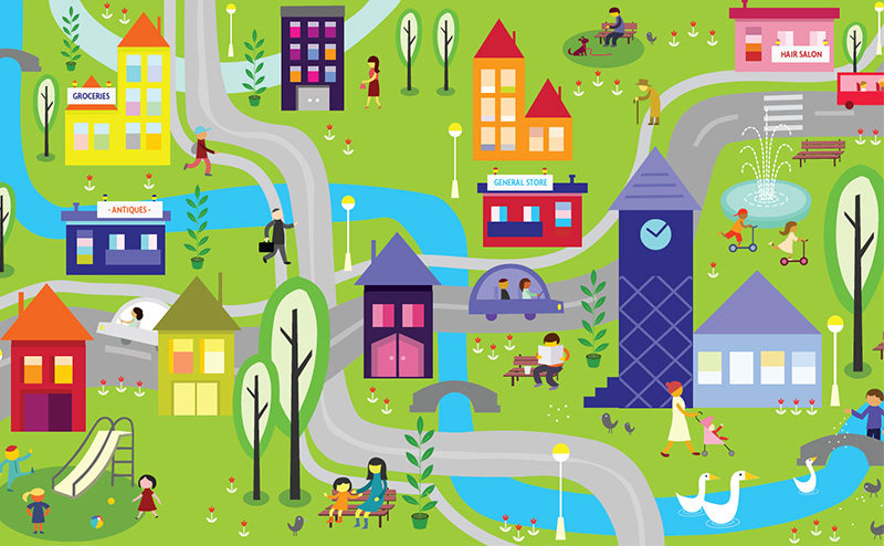 town image drawing